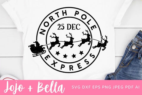 North Pole Express Svg, North Pole Stamp Svg, Christmas Stamp Svg, Christmas Sack Svg, Christmas Gift png, Christmas Sign DXF, Christmas Svgs, Christmas Ornament SVG SVG Jojo&Bella 