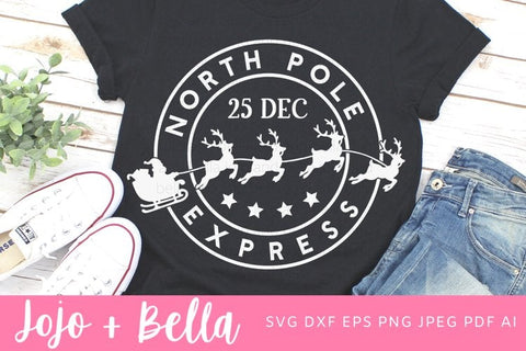 North Pole Express Svg, North Pole Stamp Svg, Christmas Stamp Svg, Christmas Sack Svg, Christmas Gift png, Christmas Sign DXF, Christmas Svgs, Christmas Ornament SVG SVG Jojo&Bella 