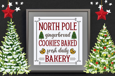 North pole gingerbread cookies baked fresh daily bakery SVG SVG DESIGNISTIC 