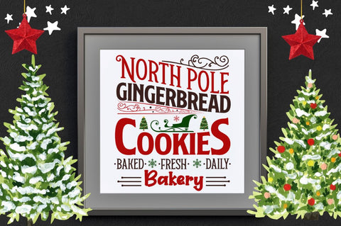 North pole gingerbread cookies baked fresh daily bakery SVG SVG DESIGNISTIC 