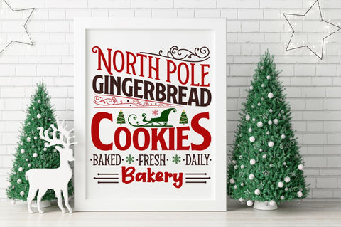 North pole gingerbread cookies baked fresh daily bakery SVG SVG DESIGNISTIC 