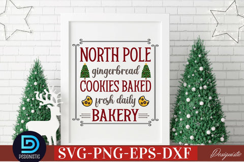 North pole gingerbread cookies baked fresh daily bakery SVG SVG DESIGNISTIC 
