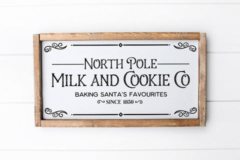 North Pole Milk and Cookie Co Baking Santa's Favorites | Christmas Cutting File and Printable | SVG DXF and More | UK Version Included! SVG Diva Watts Designs 