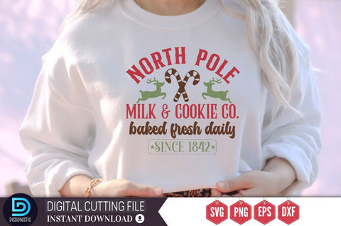 North pole milk & cookie co. baked fresh daily since 1842 SVG, North pole milk & cookie co. baked fresh daily since 1842 SVG DESIGNISTIC 