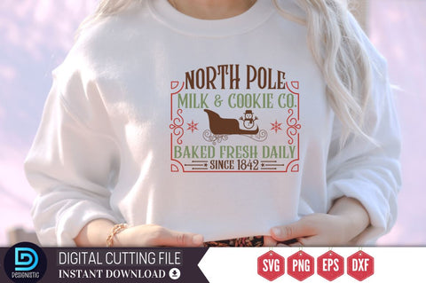 North pole milk & cookie co. baked fresh daily since 1842 SVG SVG DESIGNISTIC 