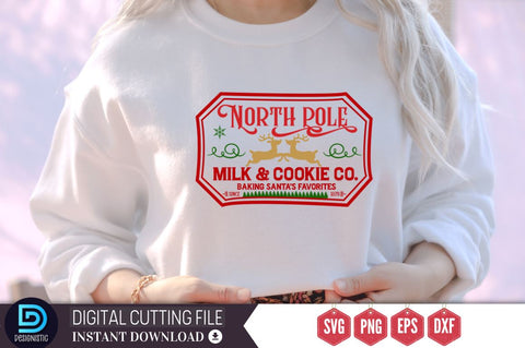North pole Milk & cookie co. baking Santa's favorites since 1879 SVG DESIGNISTIC 