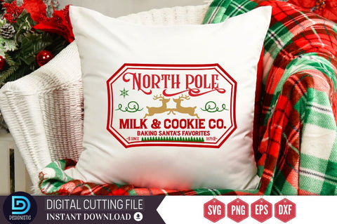 North pole Milk & cookie co. baking Santa's favorites since 1879 SVG DESIGNISTIC 