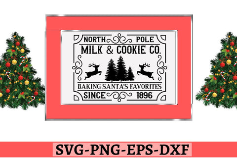 North pole milk & cookie co. baking santa's favorites since 1896 SVG SVG DESIGNISTIC 