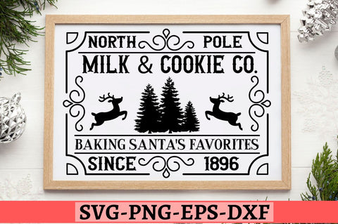 North pole milk & cookie co. baking santa's favorites since 1896 SVG SVG DESIGNISTIC 