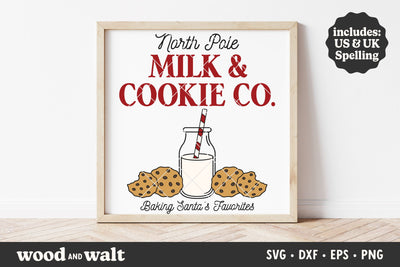 North Pole Milk & Cookie Co SVG | Christmas Sign SVG SVG Wood And Walt 