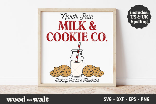 North Pole Milk & Cookie Co SVG | Christmas Sign SVG SVG Wood And Walt 