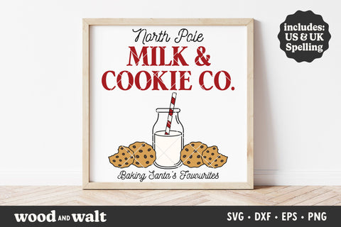 North Pole Milk & Cookie Co SVG | Christmas Sign SVG SVG Wood And Walt 
