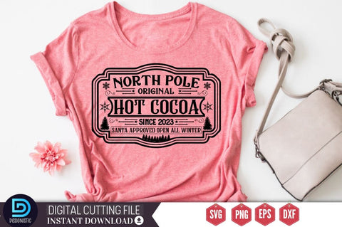 North pole original hot cocoa since 2023 santa approved open all winter SVG SVG DESIGNISTIC 
