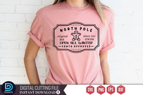 North pole original since 2023 hot cocoa open all winter santa approved SVG SVG DESIGNISTIC 