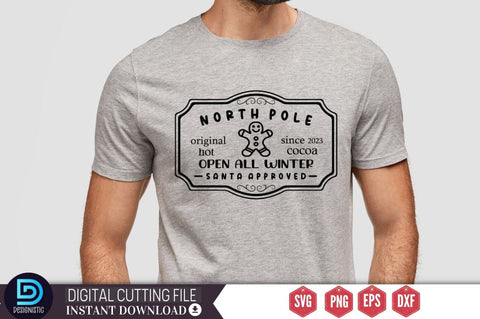 North pole original since 2023 hot cocoa open all winter santa approved SVG SVG DESIGNISTIC 