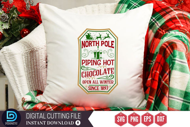 North pole piping hot chocolate open all winter since 1897 SVG, North pole piping hot chocolate open all winter since 1897 SVG DESIGNISTIC 
