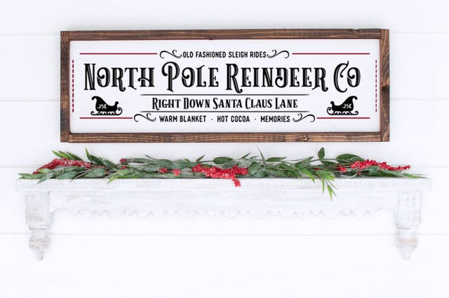 North Pole Reindeer Co - Farmhouse Christmas Sign SVG SVG Pickled Thistle Creative 