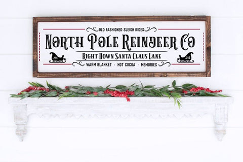 North Pole Reindeer Co - Farmhouse Christmas Sign SVG SVG Pickled Thistle Creative 