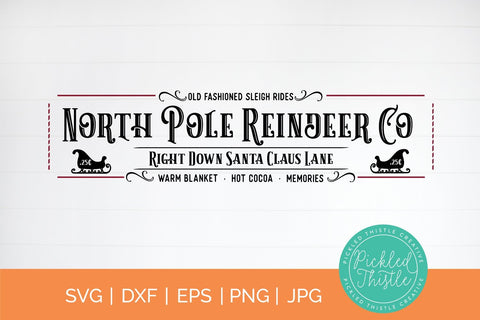North Pole Reindeer Co - Farmhouse Christmas Sign SVG SVG Pickled Thistle Creative 