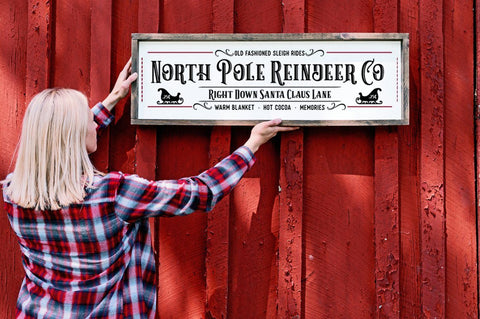 North Pole Reindeer Co - Farmhouse Christmas Sign SVG SVG Pickled Thistle Creative 