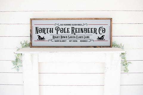 North Pole Reindeer Co - Farmhouse Christmas Sign SVG SVG Pickled Thistle Creative 