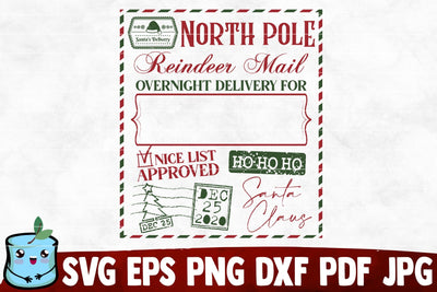 North Pole Reindeer Mail Overnight Delivery SVG Cut File SVG MintyMarshmallows 