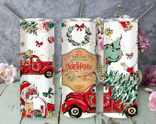 North Pole Santa Christmas 20Oz Skinny Tumbler Png, Dear Santa christmas tumbler wrap,Funny Christmas Sublimation Designs for Straight/Tapered Tumbler Design - PNG Digital Download Sublimation DesignSVG 