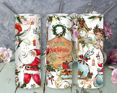 North Pole Santa Christmas 20Oz Skinny Tumbler Png, Dear Santa christmas tumbler wrap,Funny Christmas Sublimation Designs for Straight/Tapered Tumbler Design - PNG Digital Download Sublimation DesignSVG 