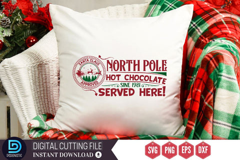 North pole santa claus approved hot chocolate sine 1981 served here SVG SVG DESIGNISTIC 