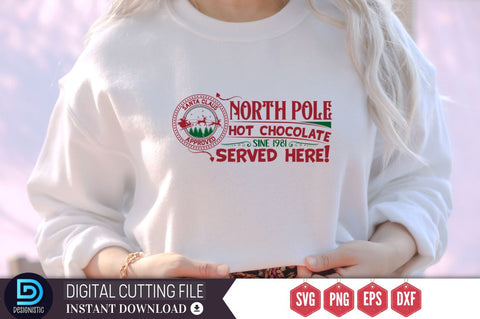 North pole santa claus approved hot chocolate sine 1981 served here SVG SVG DESIGNISTIC 