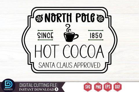 North pole since 1850 hot cocoa santa claus approved SVG SVG DESIGNISTIC 