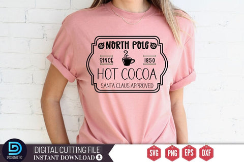 North pole since 1850 hot cocoa santa claus approved SVG SVG DESIGNISTIC 