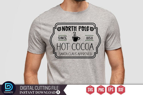 North pole since 1850 hot cocoa santa claus approved SVG SVG DESIGNISTIC 