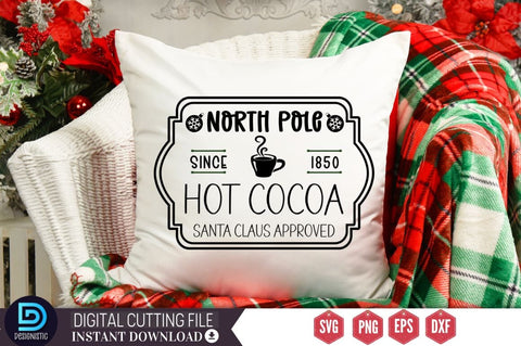 North pole since 1850 hot cocoa santa claus approved SVG SVG DESIGNISTIC 