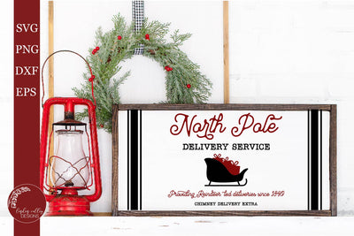 North Pole SVG-Christmas Delivery SVG-Santa Sleigh SVG SVG Linden Valley Designs 