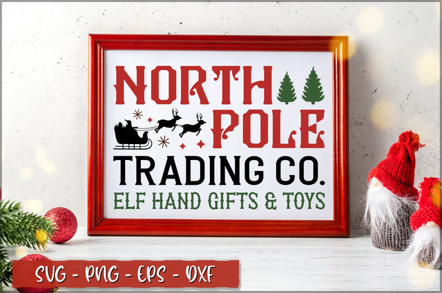 North Pole trading co. elf hand gifts & toys Sign SVG SVG Shetara Begum 