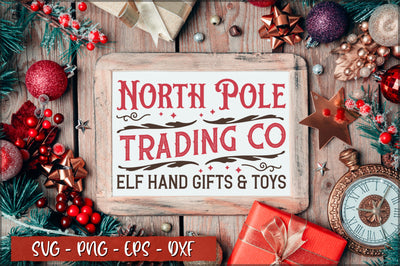 North pole trading co elf hand gifts & toys Sign SVG SVG Shetara Begum 