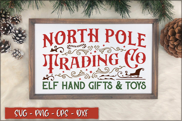 North pole trading co elf hand gifts & toys Sign SVG SVG Shetara Begum 