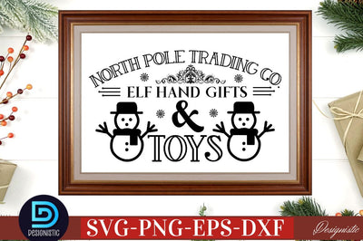 North pole trading co. elf hand gifts & toys SVG SVG DESIGNISTIC 