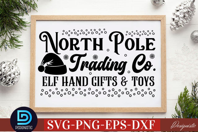North pole trading co. elf hand gifts & toys SVG SVG DESIGNISTIC 