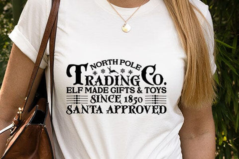 North Pole Trading Co. Elf Made Gifts & Toys Since 1850 Santa Approved SVG Angelina750 