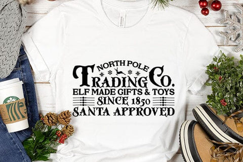 North Pole Trading Co. Elf Made Gifts & Toys Since 1850 Santa Approved SVG Angelina750 