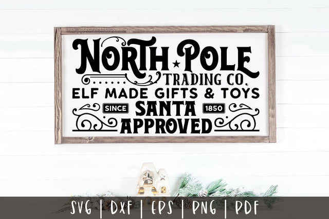 North Pole Trading Co, Vintage Christmas Sign SVG SVG CraftLabSVG 