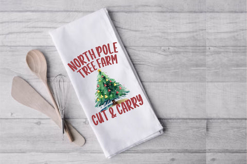 North Pole Tree Farm Dish Towel Sublimation Sublimation Jagonath Roy 