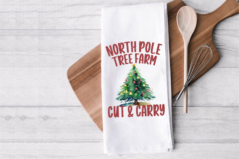 North Pole Tree Farm Dish Towel Sublimation Sublimation Jagonath Roy 
