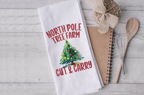 North Pole Tree Farm Dish Towel Sublimation Sublimation Jagonath Roy 