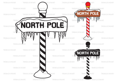 North Pole wooden sign SVG TribaliumArtSF 