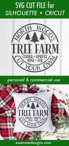 North Woods Tree Farm - Christmas Winter - SVG SVG Ewe-N-Me Designs 