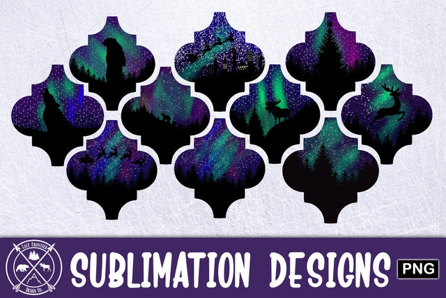 Northern Lights Arabesque Tile Sublimation Sublimation Last Frontier Design Co. 