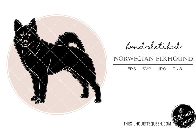 Norwegian Elkhound Sketch SVG Loveleen Kaur 